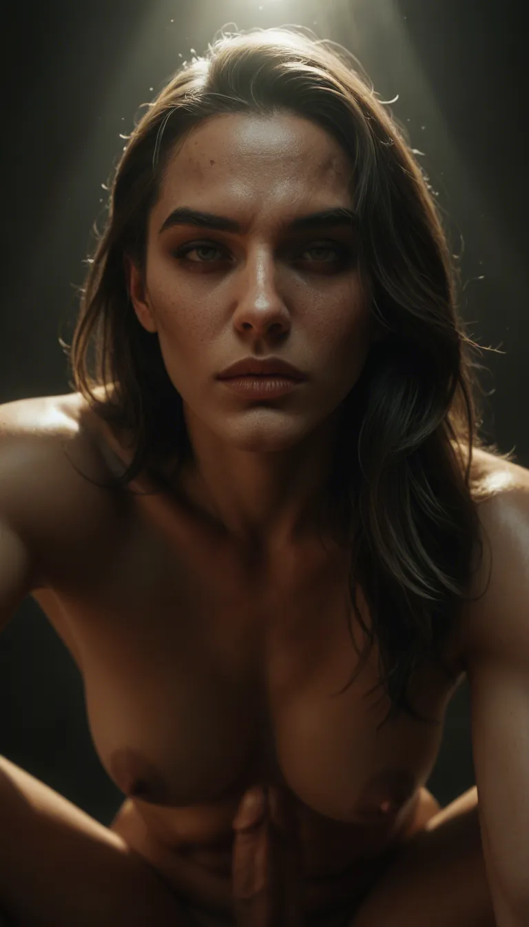 cinematic lighting, 8k, spotlight, anamorphic lens, Gamora from gauraduans of the galaxy marvel, light green skin, femboy penis, tits and penis visble,in star ship, educative gaze, sexy posturing