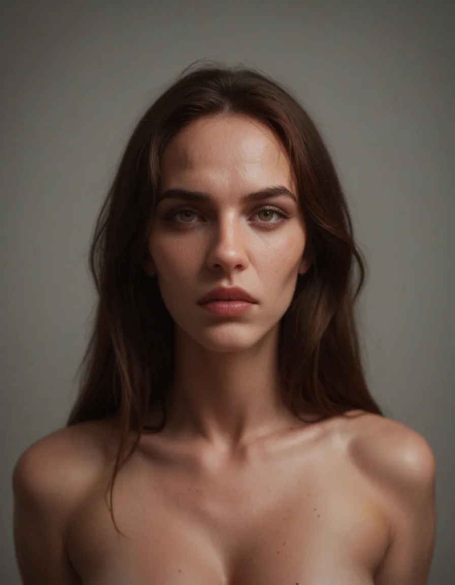 Restrained woman, brutal face fuck., score_9, score_8, candid photo, realistic skin texture, visible skin pores, film grain, depth of field