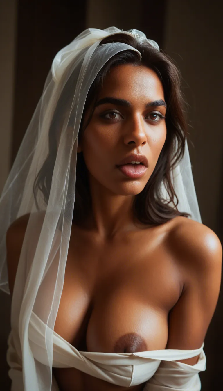 Indian bride undressing to nude then giving fellatio