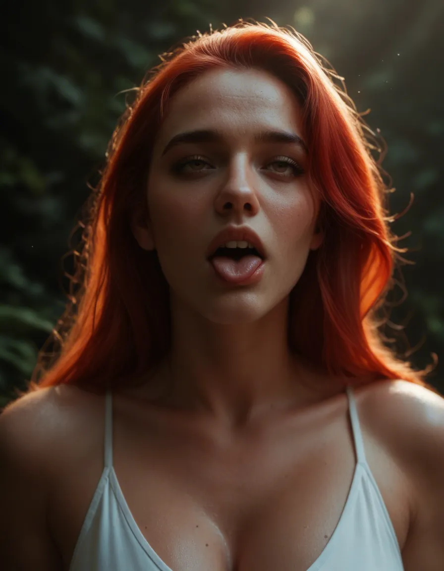 highly detailed, natural lighting, multiple_women women, red hair, dress, ahegao, cinematic realism, score_9, score_8, candid photo, realistic skin texture, visible skin pores, film grain, depth of field