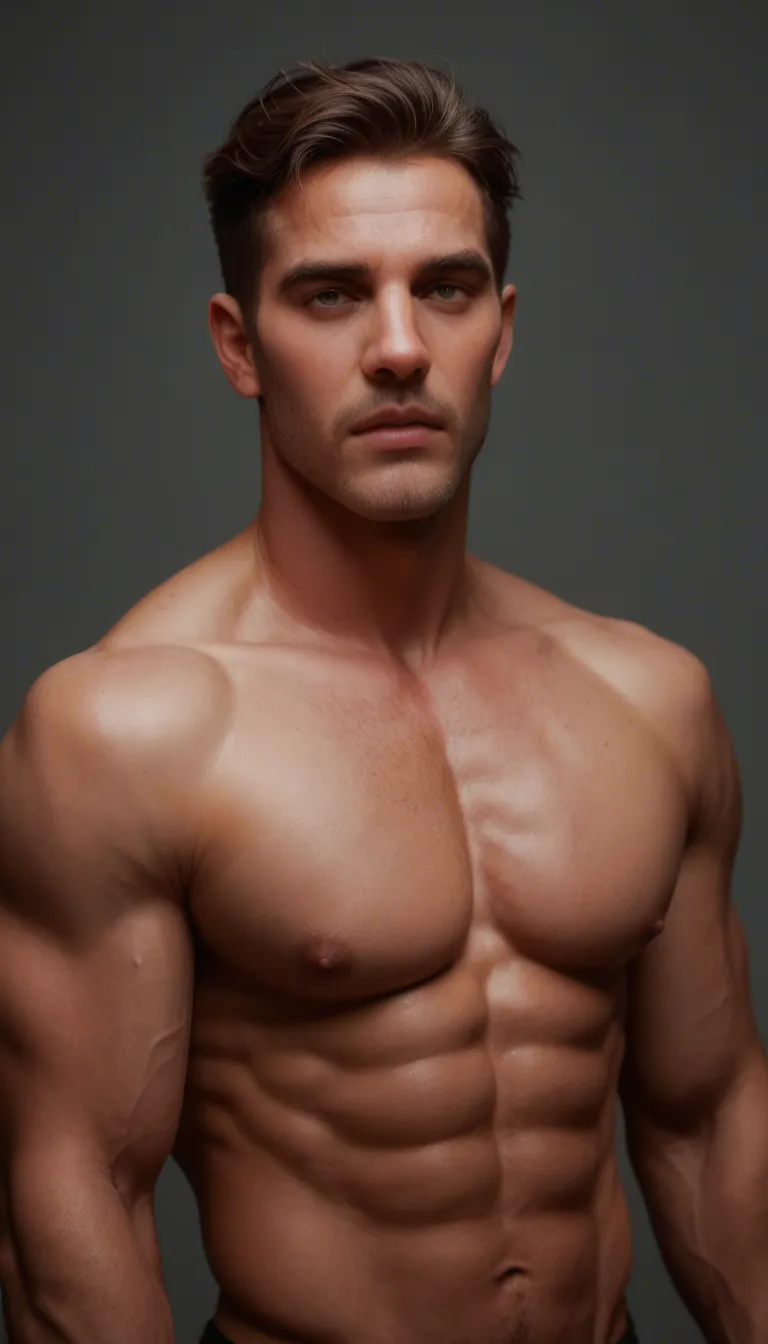 Hot thin muscular male stroking himself to completion