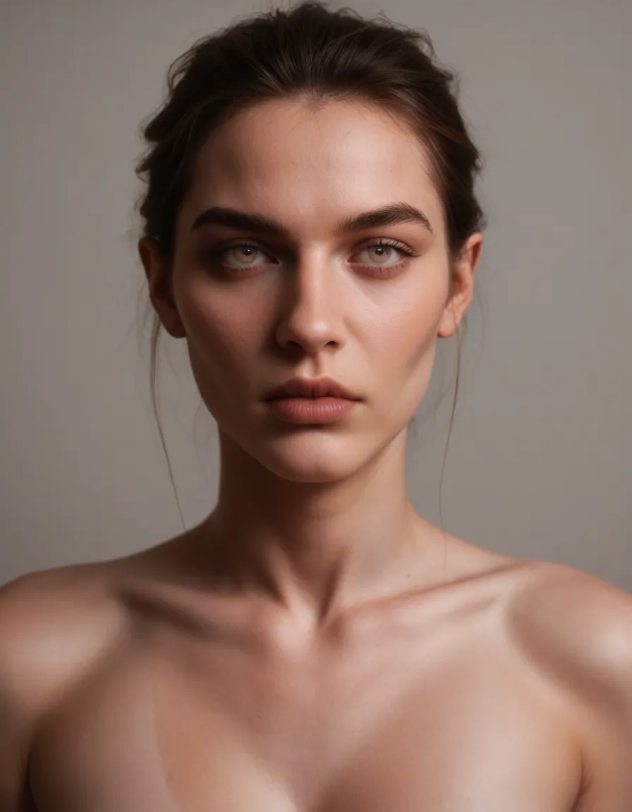 Photorealistic woman mid 30s, Long, slender oval face with subtly angular bone structure, moderately high cheekbones, gently tapered jaw, narrow rounded chin, straight medium-width nose, light slightly almond-shaped eyes, naturally arched eyebrows, medium-thin lips, and a relatively wide mouth. Lightly sun-weathered fair skin with natural fine lines and subtle asymmetry. Long light-brown hair with dark-blonde highlights, side-parted and mostly straight with slight natural waves.

Tall-appearing, lean, slender build with relatively narrow shoulders and waist, long arms and legs, subtle hips, and natural athletic proportions. cowgirl_position, score_9, score_8, candid photo, realistic skin texture, visible skin pores, film grain, depth of field