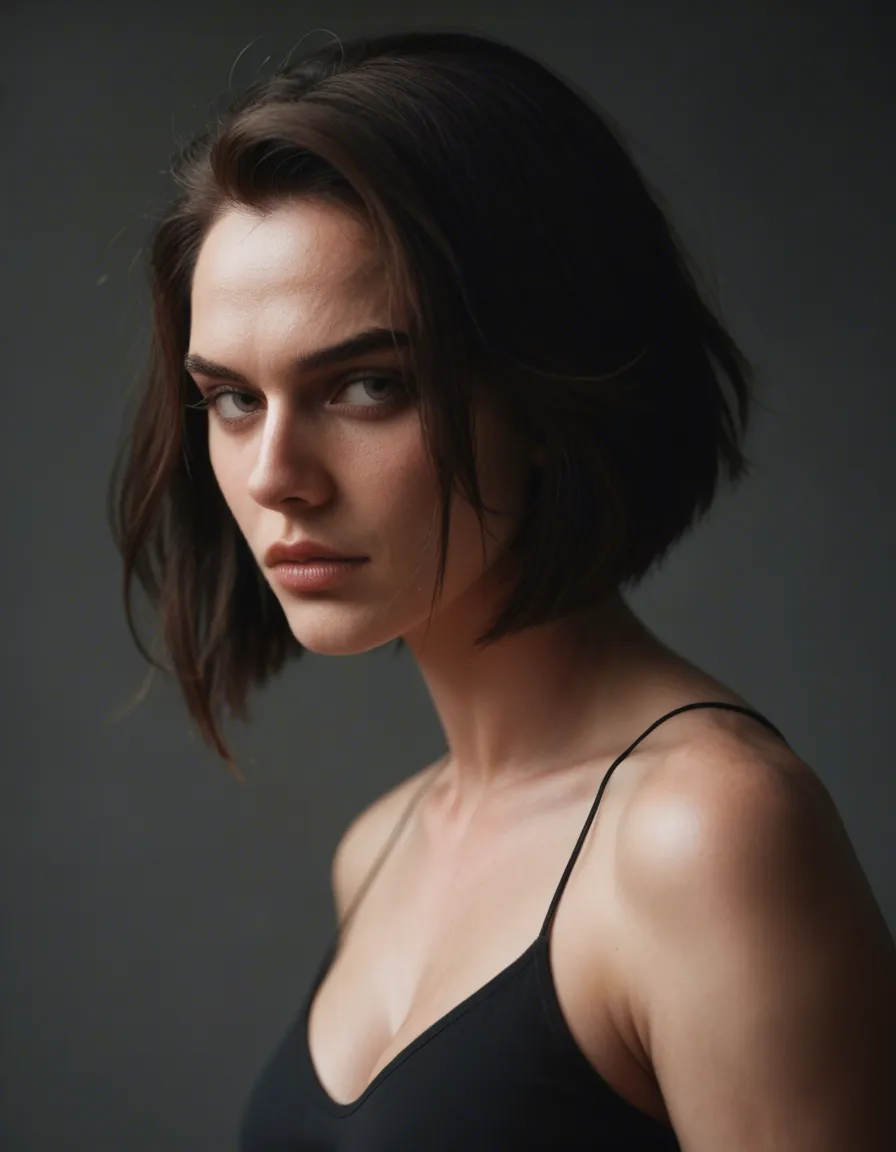 kleine titten 18 jahre alt schwarze haare bob_cut, score_9, score_8, candid photo, realistic skin texture, visible skin pores, film grain, depth of field