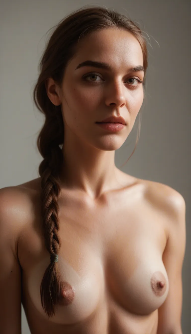 A very slender 20-year-old woman with long, braided brown hair and small breasts, and a 30-year-old woman with an average build, shoulder-length blonde hair, and very large breasts, are in a bar. Unable to pay the bill, they expose their breasts and offer oral sex instead.