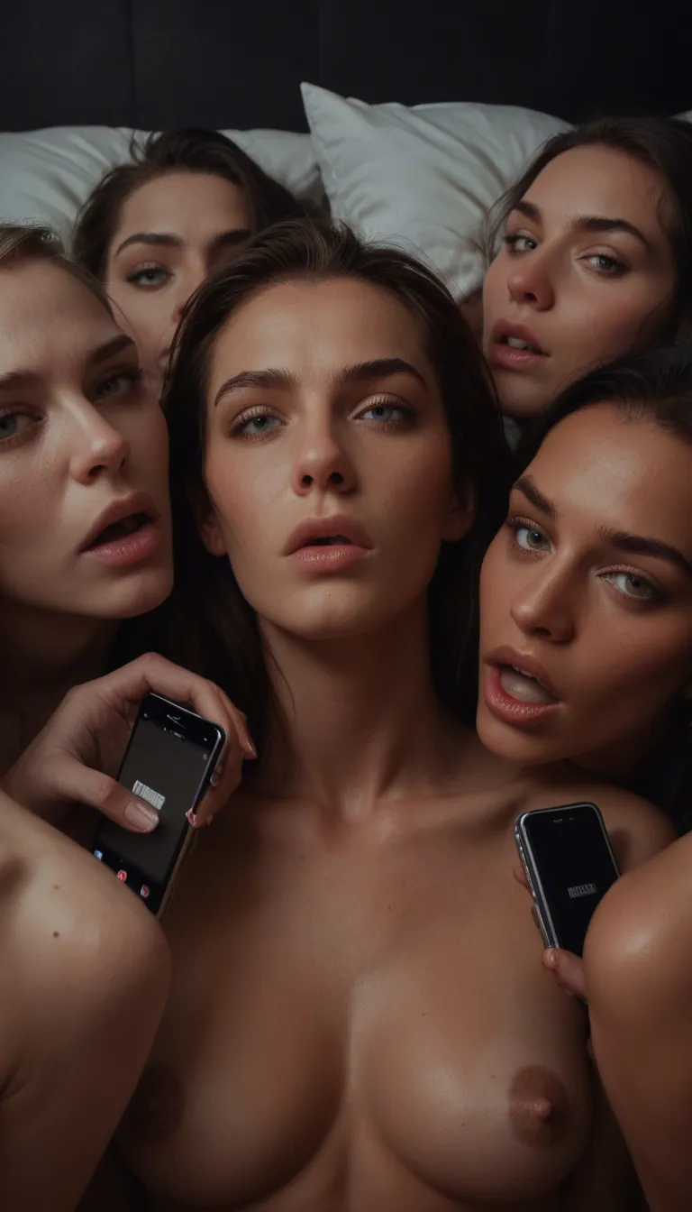 ultra HD, lifelike, 6+women, deepthroat, buttons, pillow, smoldering look, dslr quality