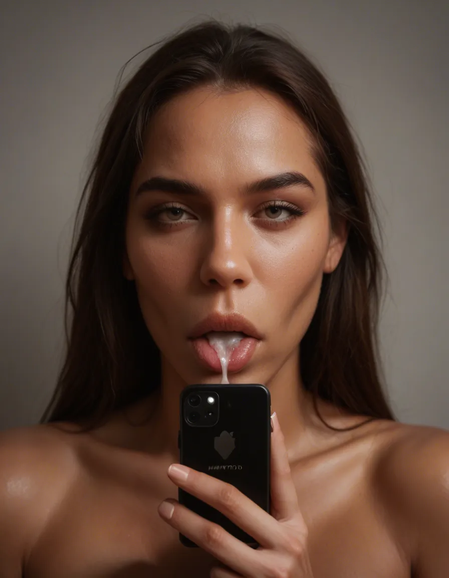 70yo Mauritian woman giving blowjob with cum all over facee and is brown skin, score_9, score_8, amateur photo, phone snapshot, realistic skin texture, skin blemishes, soft indoor lighting