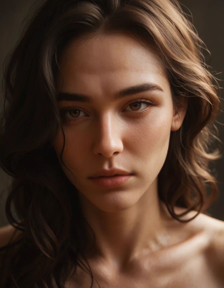 A beautiful Korean woman with long curly black hair, soft delicate face, oval to gently heart-shaped face, small non-prominent cheekbones, soft slightly pointed chin creating a gentle V-line, large almond-shaped dark brown eyes with clear double eyelids, natural medium-thick gently arched eyebrows, small straight delicate nose, naturally full soft light pink lips, pretty face, large breasts fully exposed, wearing a sexy maid outfit with the top fully unbuttoned and breasts completely bare, having intense sex with a muscular man in doggy style, she is on all fours, he is behind her, only one man, detailed skin, score_9, score_8, candid photo, realistic skin texture, visible skin pores, film grain, depth of field