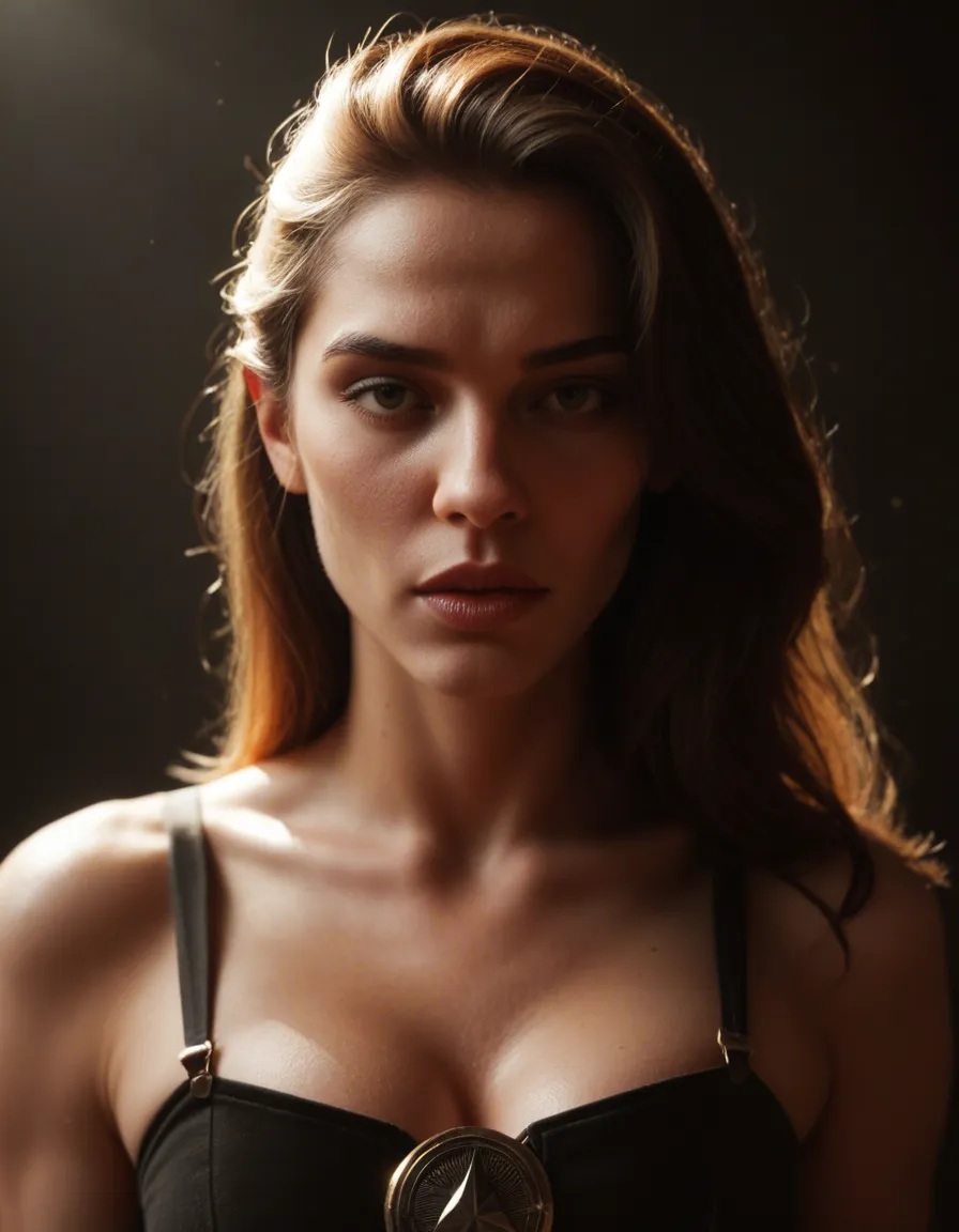 dslr, film grain, photorealistic, princess, lips, belt, presenting, portrait, cinematic realism, score_9, score_8, cinematic film still, anamorphic, film grain, dramatic lighting, shallow depth of field