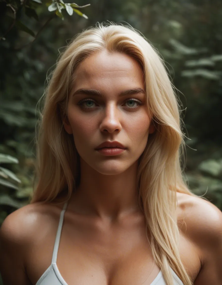 Une amie d'enfance blonde yeux bleus mince beau seins nue, score_9, score_8, candid photo, realistic skin texture, visible skin pores, film grain, depth of field