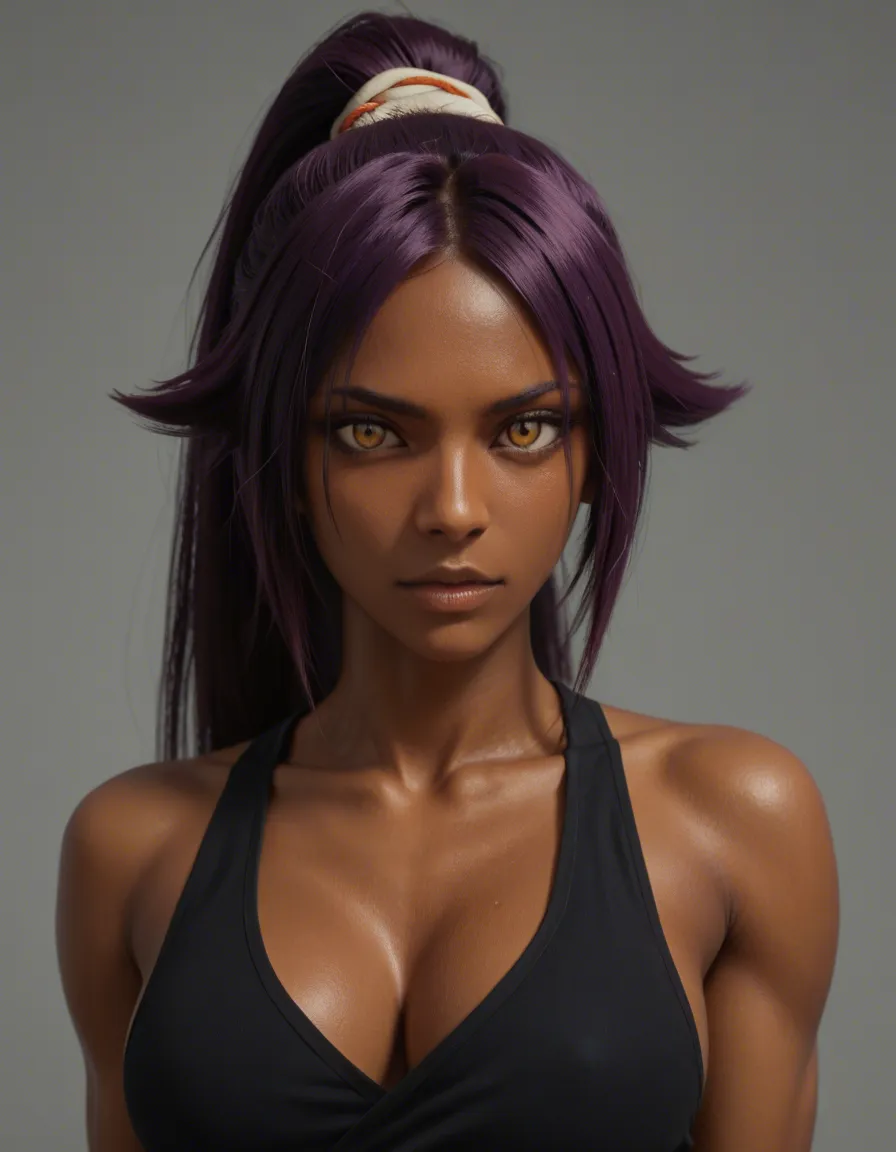 Yoruichi Shihouin, Orihime Inoue, Suì-Fēng (Soifon), Bambietta Basterbine and Ichigo Kurosaki from Bleach, all extremely detailed, highly detailed faces, perfect anatomy,
Yoruichi: dark brown skin, long purple hair, golden eyes, tall athletic body, large firm breasts with dark nipples, toned abs, thick powerful thighs, perfect round ass,
Orihime: long bright orange hair, big brown eyes, very large soft heavy breasts with pale pink nipples, slim waist, wide hips, thick thighs, plump juicy ass,
Soifon: short black hair, sharp dark eyes, petite but toned body, small perky breasts with pink nipples, tight narrow waist, firm athletic ass,
Bambietta: long blonde hair, red eyes, pale skin, large full breasts with pink nipples, curvy body, thick thighs, big soft ass,
Ichigo: orange spiky hair, brown eyes, lean muscular body, very large thick long veiny cock, heavy balls,
Hardcore reverse gangbang scene, all four women completely naked, bodies covered in sweat and sex fluids,
Ichigo is lying on his back,
Yoruichi is riding his cock in cowgirl position, slamming her dark wet pussy down hard on his huge shaft, her big breasts bouncing violently, tongue out, eyes rolled back in pure pleasure,
Orihime is sitting on Ichigo’s face, grinding her dripping orange-haired pussy against his mouth, forcing him to eat her out while she moans loudly, her massive soft breasts hanging and swaying,
Soifon is kneeling beside them, pressing her small perky breasts against Ichigo’s arm while she roughly fingers herself, watching with a dominant expression,
Bambietta is straddling Ichigo’s thigh, rubbing her soaked blonde pussy hard against his leg while she leans in to suck and bite Yoruichi’s dark nipples,
lots of shiny transparent pussy juices dripping everywhere, saliva, sweat, thick white cum already leaking from Yoruichi’s stretched pussy around Ichigo’s cock and running down his balls,
extreme detailed genitals, detailed vagina, detailed anus, detailed cock veins, detailed dripping fluids,
lewd expressions, ahegao on Yoruichi and Orihime, dominant lustful expression on Soifon and Bambietta, intense overwhelmed expression on Ichigo,
messy bedroom setting with soft warm lighting, bed sheets completely ruined, highly detailed, masterpiece, best quality, 8k, hentai style, explicit uncensored, score_9, score_8, candid photo, realistic skin texture, visible skin pores, film grain, depth of field