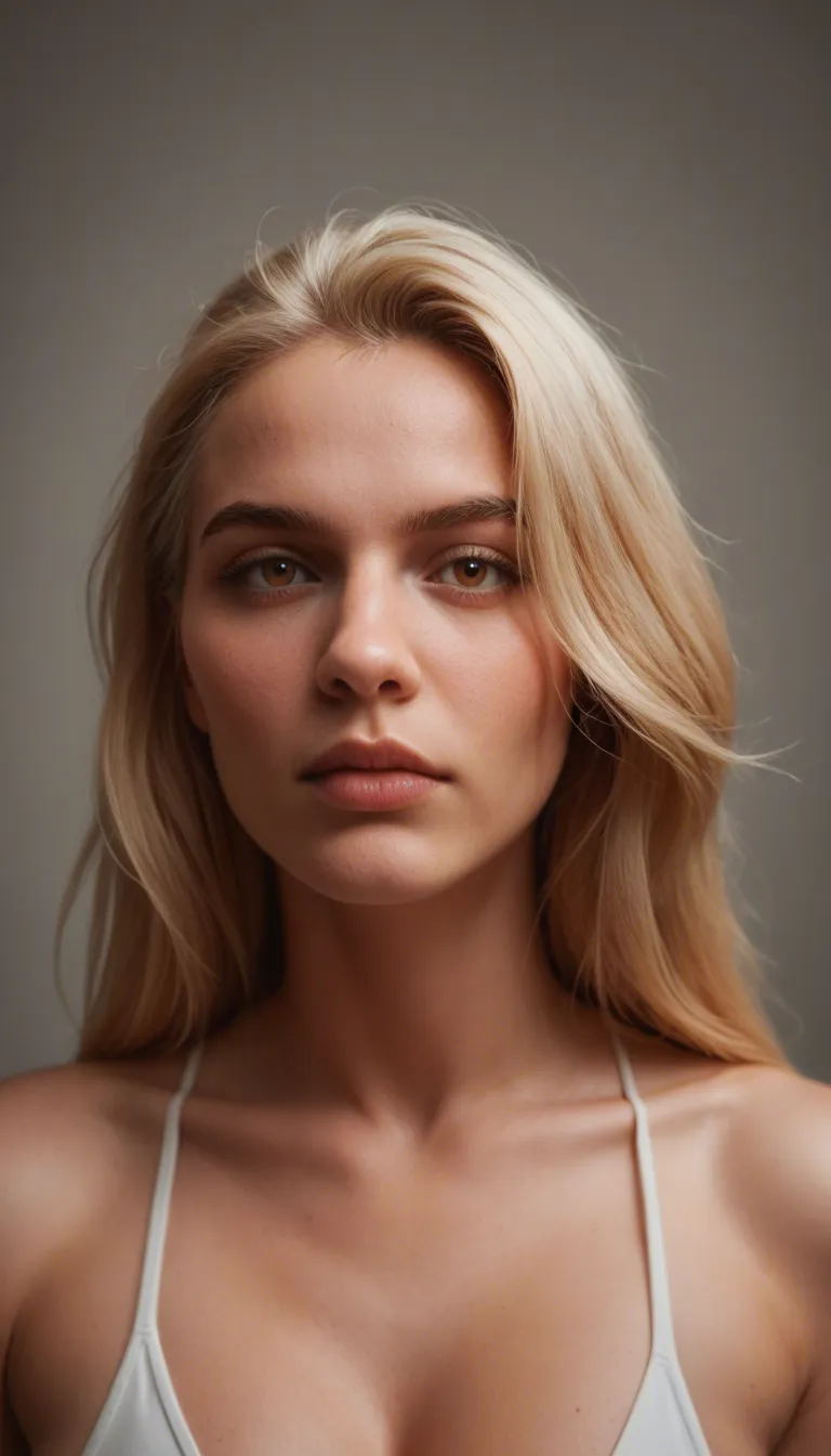 Photorealistic 4-second video of a cute 20-year-old blonde woman with a slightly round soft face, warm brown eyes, soft feminine curves, soft stomach with a little natural fat you can grab, no abs, plush hips and soft thighs, medium soft breasts, fair freckled skin, messy high blonde bun with loose strands. Completely nude on a bed in warm soft light. She is intensely touching herself, fingers rubbing her pussy fast, body tensing, soft flesh jiggling as she reaches orgasm, moaning, eyes half-closed in pleasure, making herself cum. Highly detailed realistic skin, natural lighting, smooth motion, 8k, cinematic, very sexy