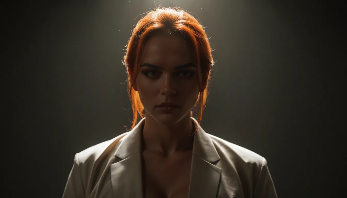 professional photo, high detail, 1other, orange hair, japanese clothes, bondage, dramatic lighting, natural skin texture, score_9, score_8, candid photo, realistic skin texture, visible skin pores, film grain, depth of field