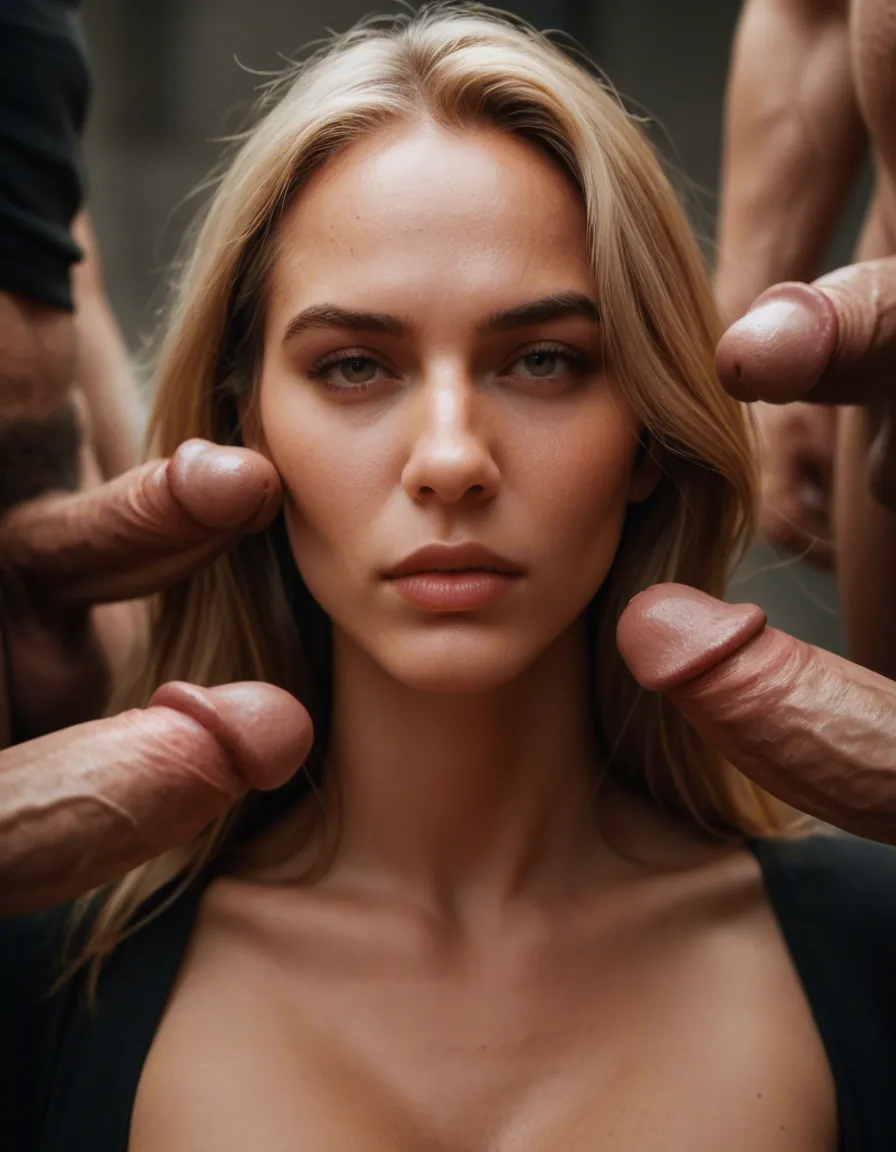 futanari, A futanari with 2 dicks, score_9, score_8, candid photo, realistic skin texture, visible skin pores, film grain, depth of field