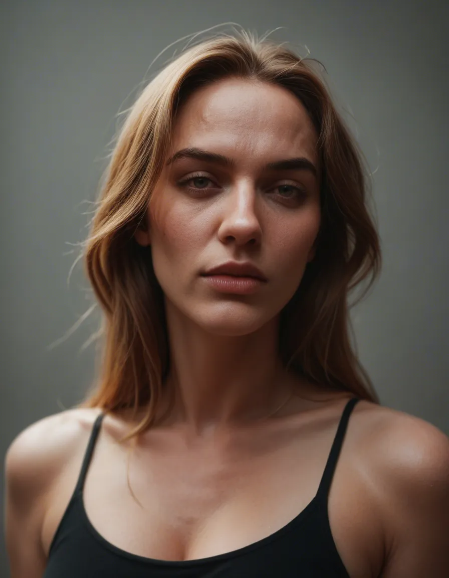Mulher peituda, score_9, score_8, candid photo, realistic skin texture, visible skin pores, film grain, depth of field