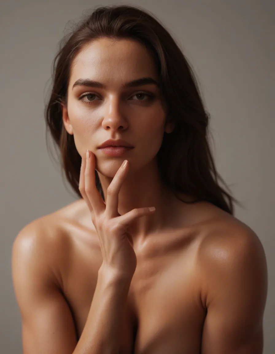 A dick in a woman's hand in 3d, score_9, score_8, candid photo, realistic skin texture, visible skin pores, film grain, depth of field