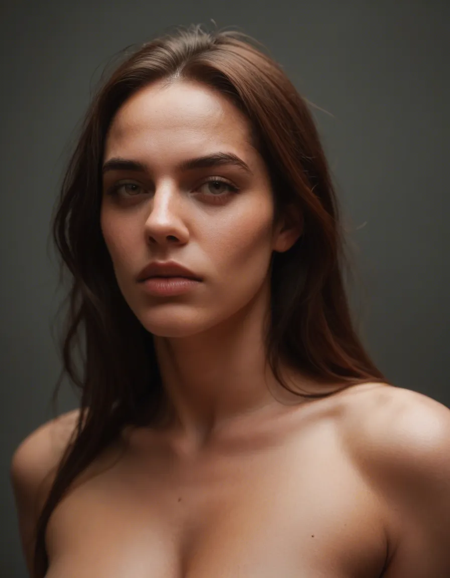 Shemale, score_9, score_8, candid photo, realistic skin texture, visible skin pores, film grain, depth of field