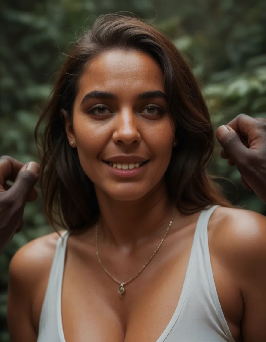 a chubby old pakistani woman ready to fuck black men. she is very happy. she is surrounded by black thugs., score_9, score_8, candid photo, realistic skin texture, visible skin pores, film grain, depth of field