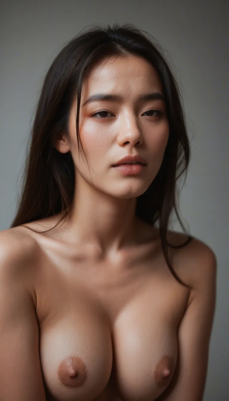 Asian girl having an uncontrollable orgasm with a cute face