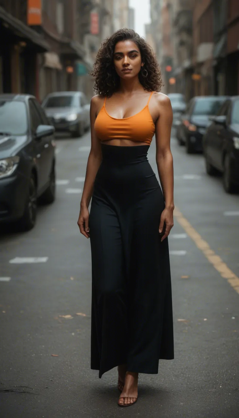 A full-body studio portrait of an 18-year-old Latina woman with medium-tone warm skin, long volume-filled dark brown curly hair styled naturally, dark eyes, and subtle natural makeup. Straight-on camera angle, natural standing posture with hands resting at her sides, neutral friendly expression, hyper-realistic, highly detailed skin texture, 8k resolution, professional photography studio lighting. Sex vaginal penetration