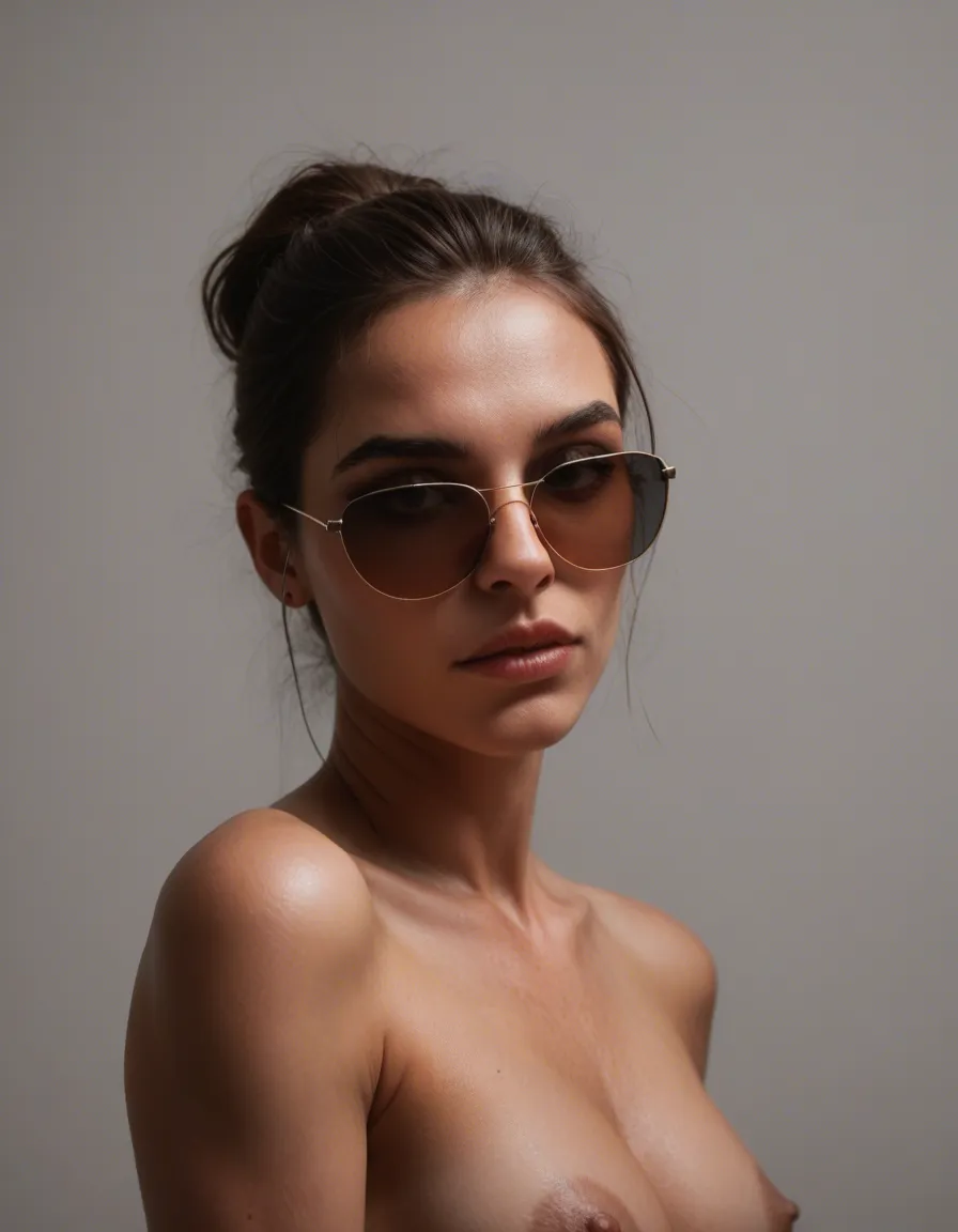 studio quality, sharp focus, solo focus, presenting, sunglasses, simple background, film photography of a femboy getting fuked, score_9, score_8, candid photo, realistic skin texture, visible skin pores, film grain, depth of field