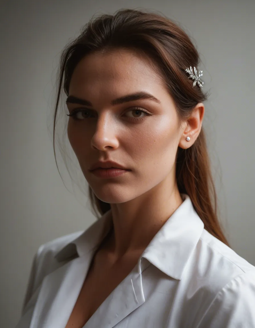 professional photo, high detail, princess, hair ornament, ribbon, futanari, cool tones, 8k uhd photo, score_9, score_8, candid photo, realistic skin texture, visible skin pores, film grain, depth of field