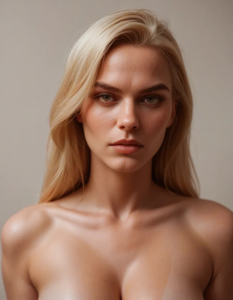 blonde_hair very large_breasts pubic_hair, score_9, score_8, candid photo, realistic skin texture, visible skin pores, film grain, depth of field less serious face, inviting, score_9, score_8, candid photo, realistic skin texture, visible skin pores, film grain, depth of field Smiling face, with boobs and pussy in from_behind, score_9, score_8, candid photo, realistic skin texture, visible skin pores, film grain, depth of field