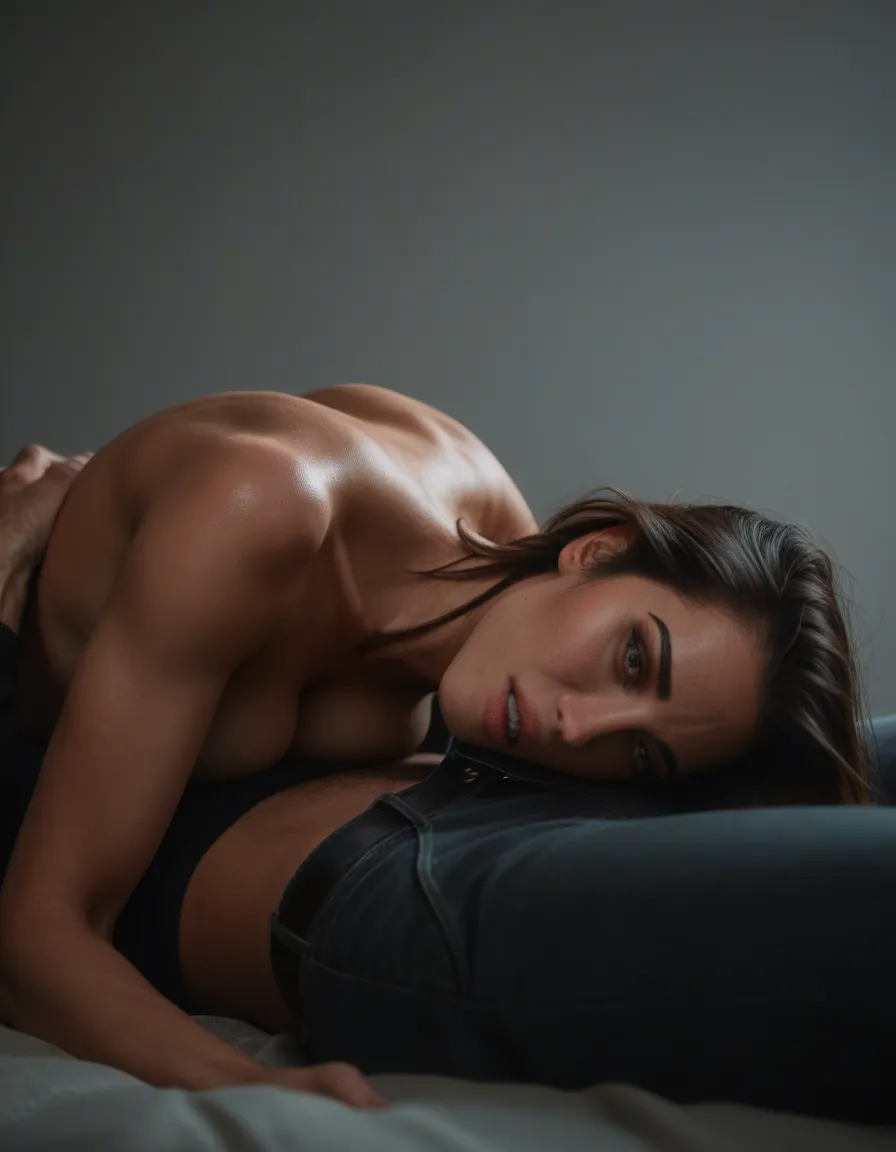 studio quality, sharp focus, demon girl, pants, 69 position, lifelike render, score_9, score_8, candid photo, realistic skin texture, visible skin pores, film grain, depth of field