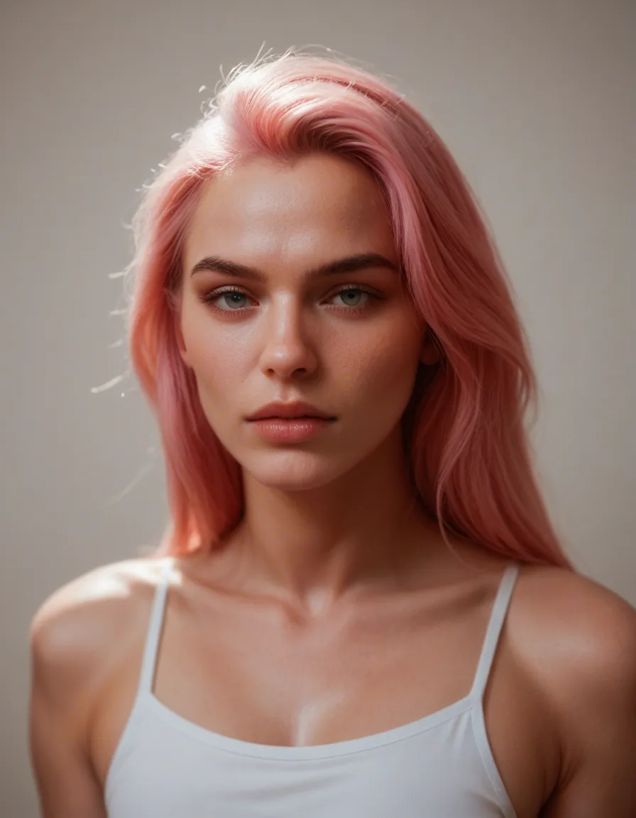 pink_hair hair femboy, score_9, score_8, candid photo, realistic skin texture, visible skin pores, film grain, depth of field