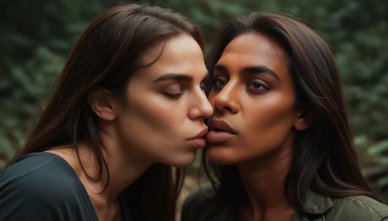 Indian lesbians in their 20s kissing belly vigorously., score_9, score_8, candid photo, realistic skin texture, visible skin pores, film grain, depth of field