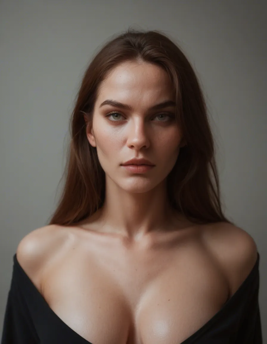 A very sexy curvy woman, score_9, score_8, candid photo, realistic skin texture, visible skin pores, film grain, depth of field