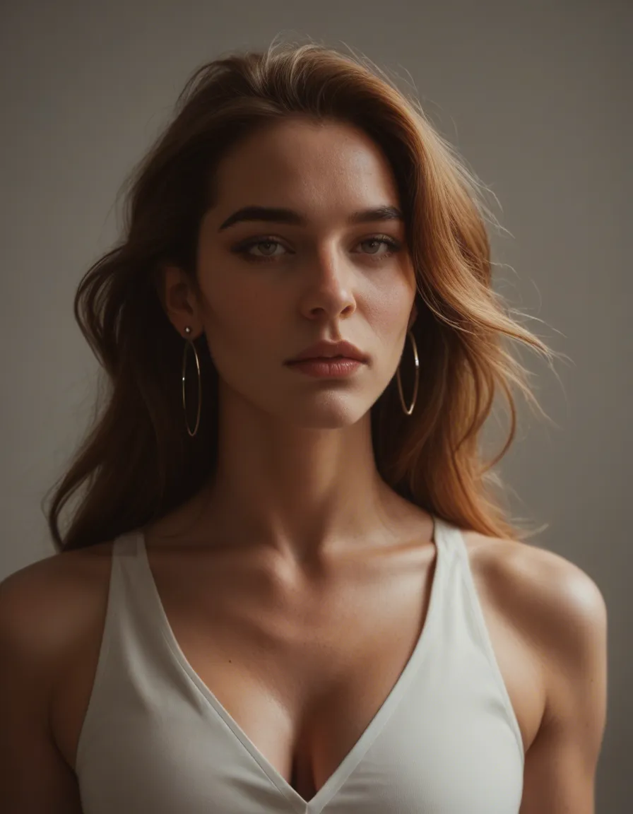 ultra HD, lifelike, couple, floating hair, earrings, futanari, warm tones, dslr quality, score_9, score_8, candid photo, realistic skin texture, visible skin pores, film grain, depth of field