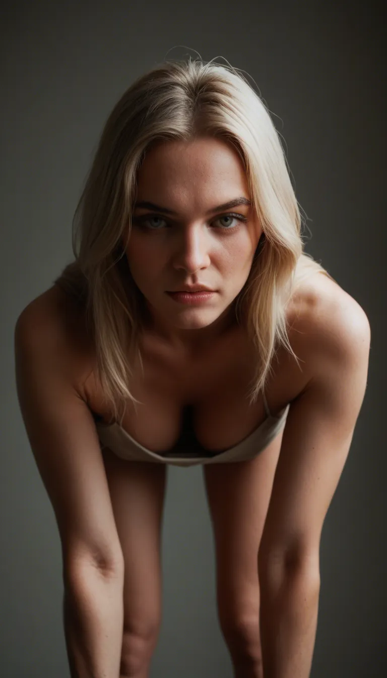 cinematic photo, 8k, princess, bent over, bare shoulders, studio photo