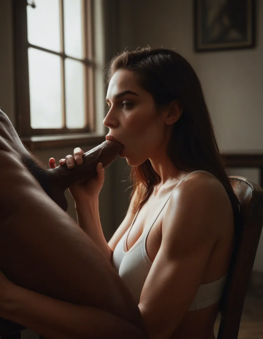 8k, sharp focus, detailed skin, multiple girls, toned body, bow, sitting on chair, blowjob, portrait, window light, dslr quality, score_9, score_8, candid photo, realistic skin texture, visible skin pores, film grain, depth of field