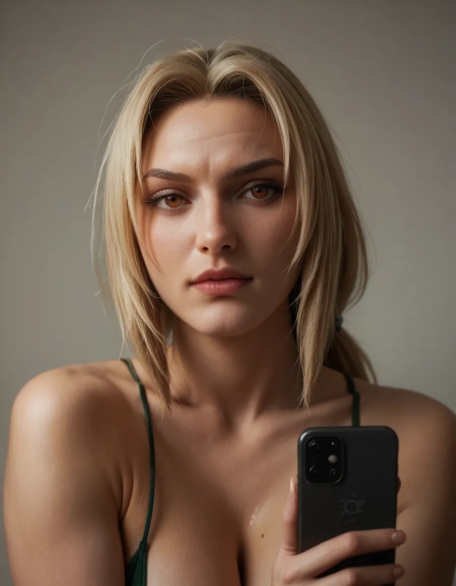 tsunade (naruto), getting betn over by hinata hyuga fucking her with dildo, score_9, score_8, amateur photo, phone snapshot, realistic skin texture, skin blemishes, soft indoor lighting