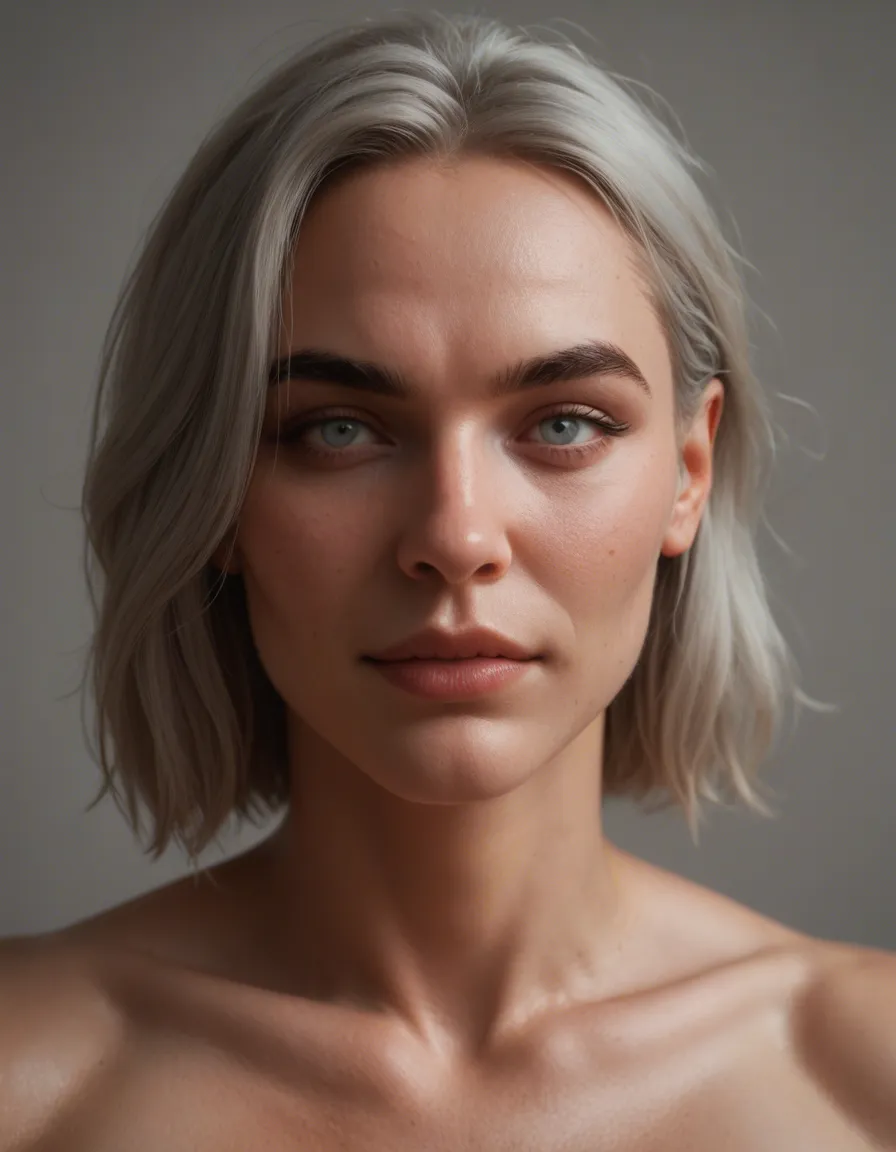 Face: She has a, oval-shaped face with a relatively narrow jaw and softly rounded cheeks. Her skin is medium brown. She has large, almond-shaped blue-gray eyes, dark eyebrows, a small straight nose, and a relatively small mouth with a subtle smile. Her facial features give her a, approachable appearance.
Hair/face framing: She has dark brown hair, with a few loose strands framing the sides of her face.
Build: She appears slim and lean, with relatively narrow shoulders and a small waist. Her proportions suggest a young adult with a slender physique rather than a heavily muscular build. Her breasts are small but perky
Arms: Her arms appear fairly slim, with some definition but not pronounced muscularity.
Torso: She has a narrow waist and a generally straight, slender torso.
Legs: Her legs appear long relative to her torso, with slim thighs, calves, and ankles.
Overall proportions: She has a slender, lightly athletic build, with relatively long limbs, a narrow waist, and moderate shoulder width.
Topless, thong, on her knees looking up at camera, mouth open, tongue out, begging for cum, score_9, score_8, candid photo, realistic skin texture, visible skin pores, film grain, depth of field