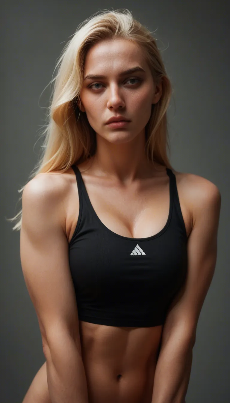 best quality, hyperrealistic, blonde gym wank me off alll over face and wants me to fuck her arse