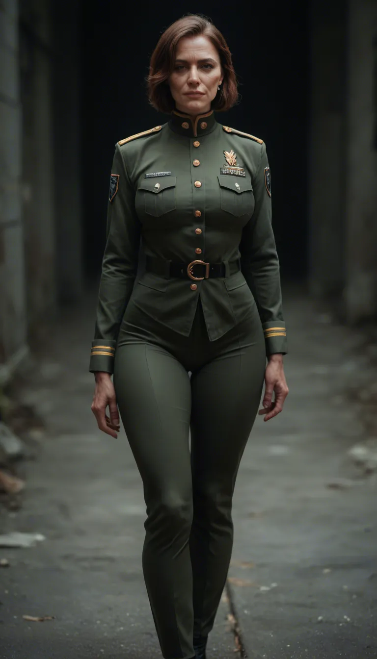 big booty milf in tight military uniform