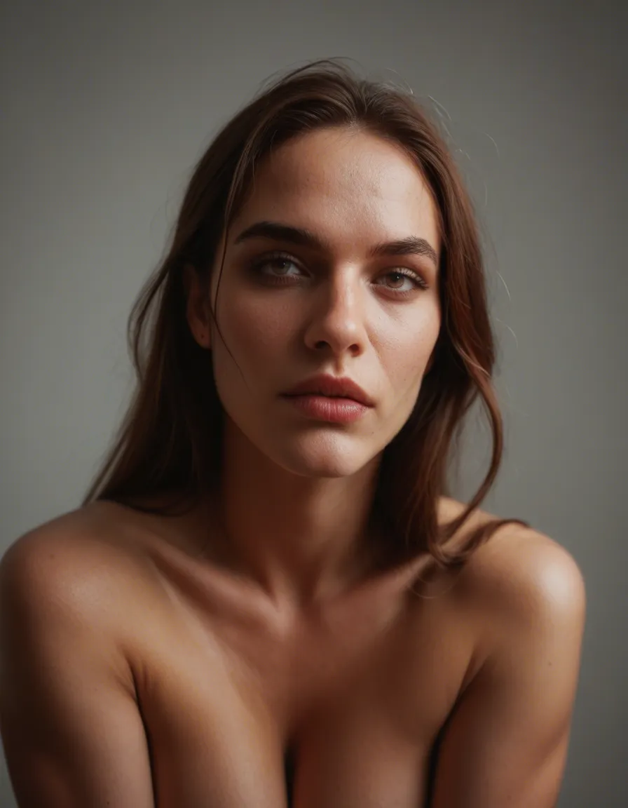 A woman acidently fucking, score_9, score_8, candid photo, realistic skin texture, visible skin pores, film grain, depth of field