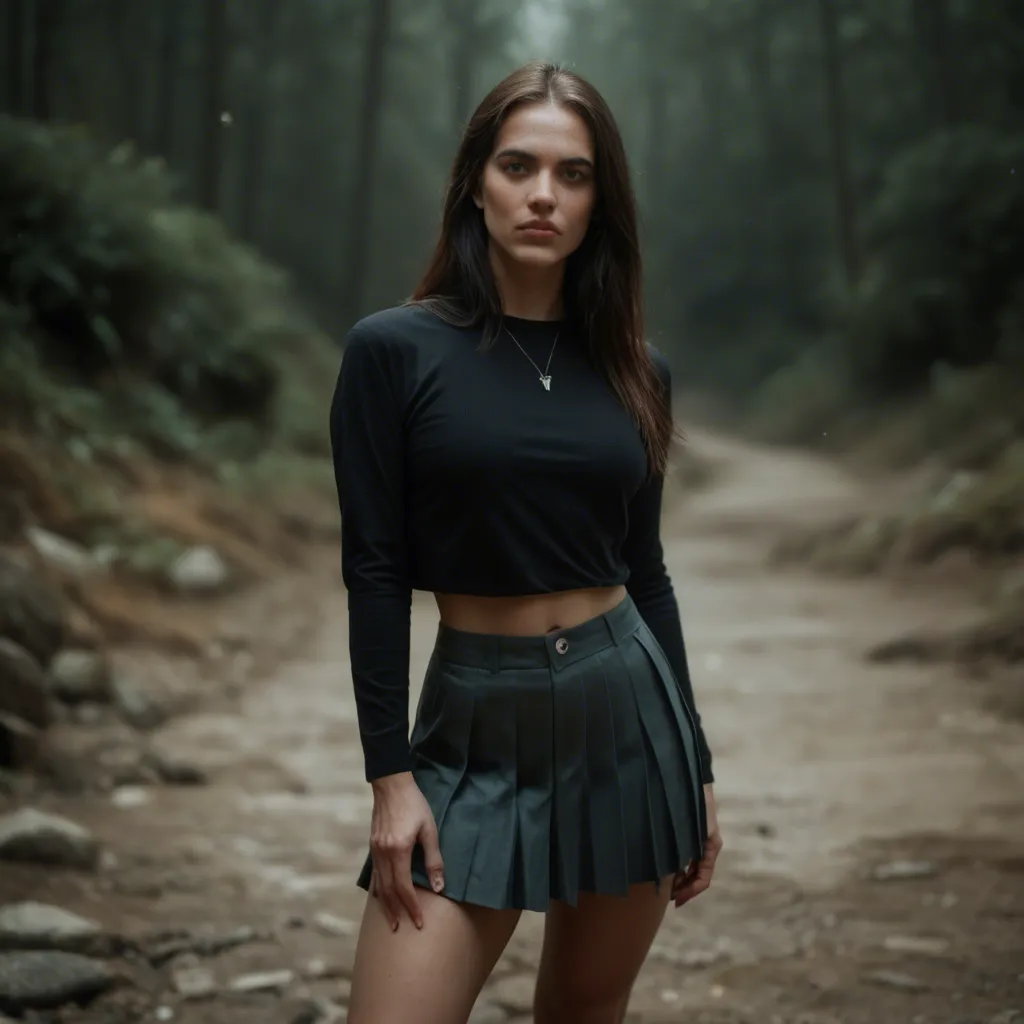 RAW photo, ultra realistic, solo female, pleated skirt, presenting, photorealistic