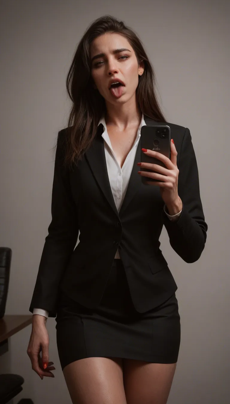 sharp focus, 8k uhd, office lady, legs, alternate costume, ahegao, wide shot, RAW photo, score_9, score_8, amateur photo, phone snapshot, realistic skin texture, skin blemishes, soft indoor lighting