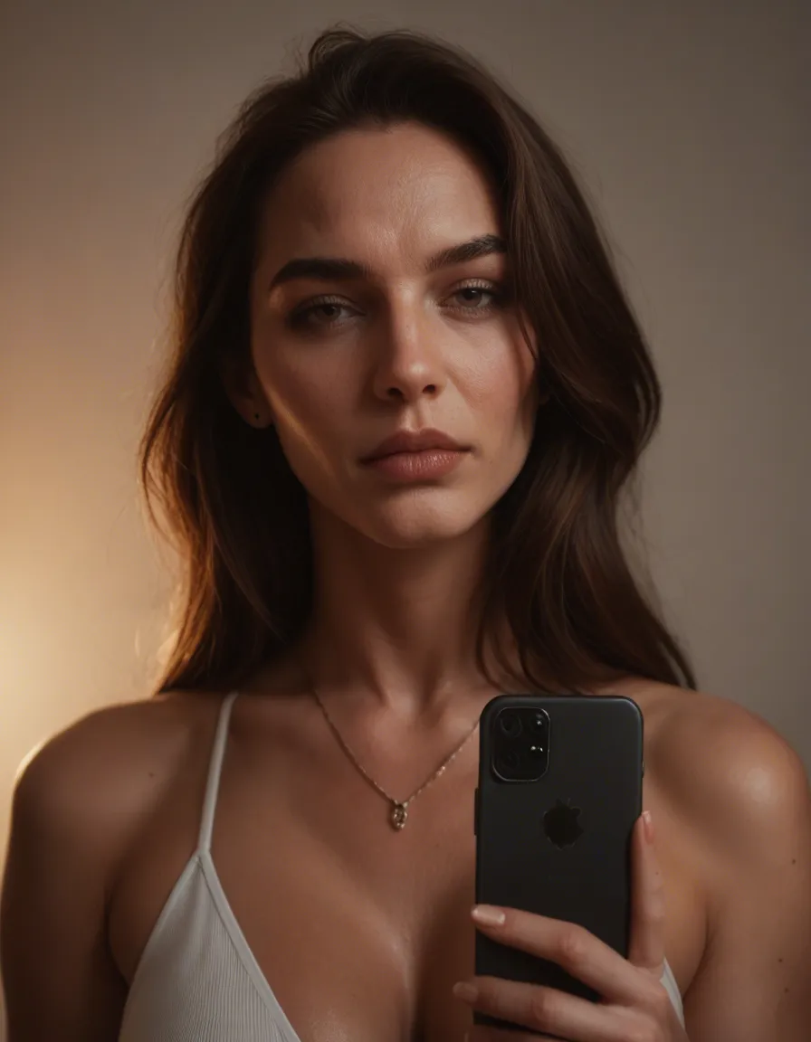 sharp focus, 8k uhd, milf, score_9, score_8, amateur photo, phone snapshot, realistic skin texture, skin blemishes, soft indoor lighting