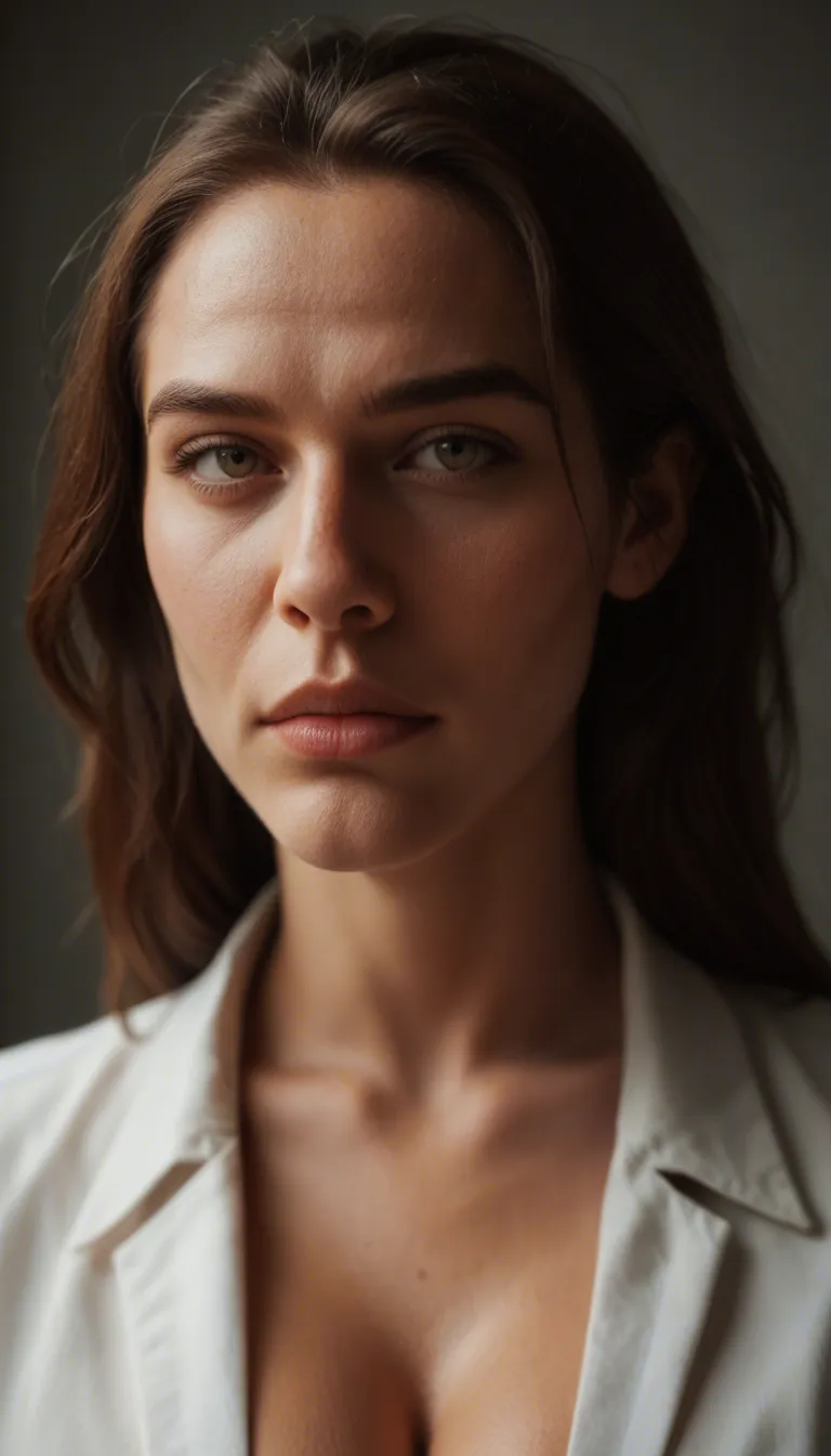 dslr, film grain, photorealistic, medium shot, male focus, presenting, cleavage, hyperrealistic