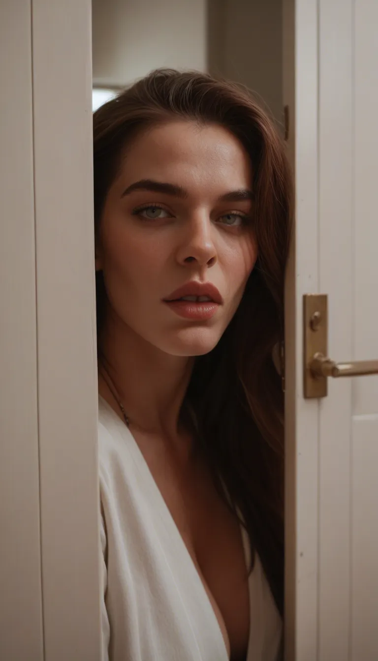 annag giving blowjob behind door