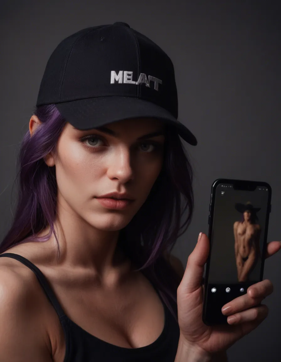 best quality, hyperrealistic, multiple women, purple hair, hat, bondage, 8k uhd photo with her foot_focus, score_9, score_8, amateur photo, phone snapshot, realistic skin texture, skin blemishes, soft indoor lighting