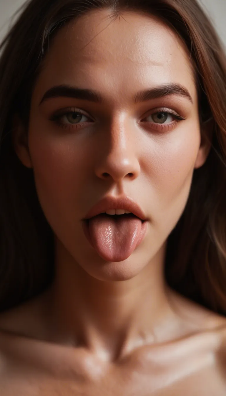RAW photo, ultra realistic, close-up arching back tongue out