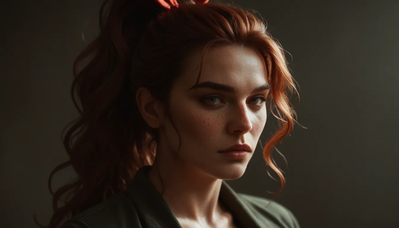 LilyCH a 20 year old woman with wavy red hair styled in a high ponytail and secured with a silk hair ribbon. She has fair skin with visible freckles and cute breasts. She is happy and smiles softly. she is sit on the floor of an airport, spreding legs and showing open wet pussy. around her, nude and non-nude people. a normal man touch her mouth with boner penis . sunny day