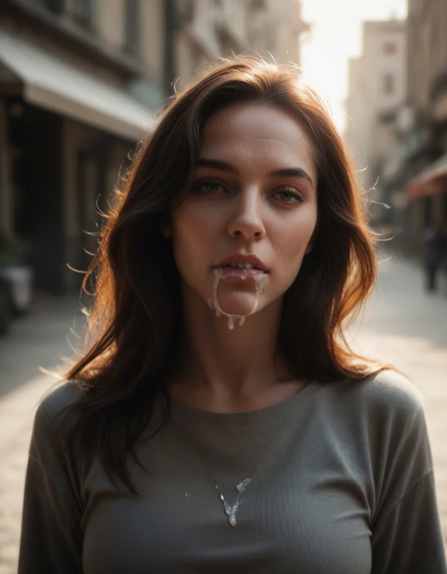 brunette mature_female, cum_in_mouth, public_indecency, photorealistic, detailed skin, natural soft lighting, score_9, score_8, candid photo, realistic skin texture, visible skin pores, film grain, depth of field