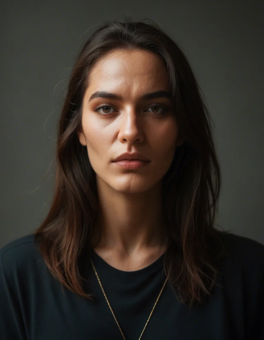 Arab 19 year old, score_9, score_8, candid photo, realistic skin texture, visible skin pores, film grain, depth of field