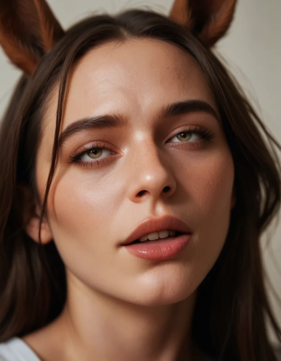 studio quality, sharp focus, close-up, 1boy, ahegao, horse ears, depth of field, intense passion, cinematic realism, score_9, score_8, candid photo, realistic skin texture, visible skin pores, film grain, depth of field