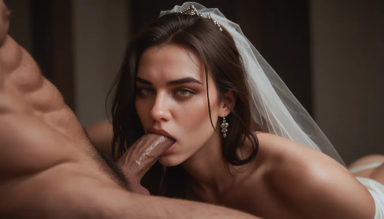 A bride being fucked by her Bridesmaids and the male photographer.  She is saying - Yes Raven, More!!